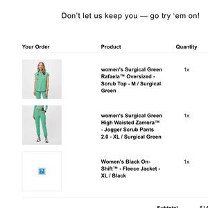 Surgical green figs top size M